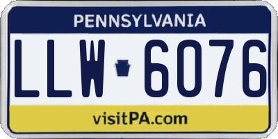 PA license plate LLW6076