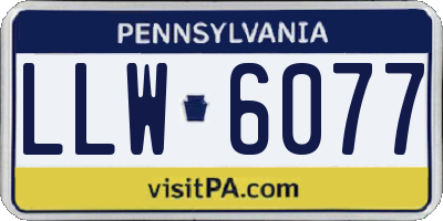 PA license plate LLW6077