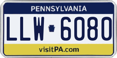 PA license plate LLW6080