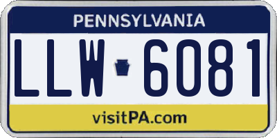 PA license plate LLW6081