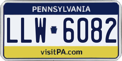 PA license plate LLW6082