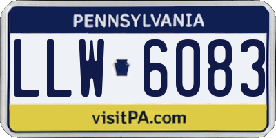 PA license plate LLW6083