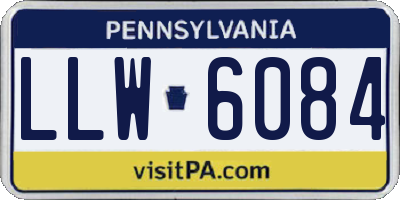 PA license plate LLW6084