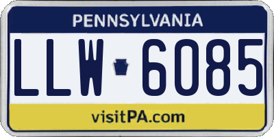 PA license plate LLW6085