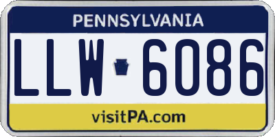 PA license plate LLW6086