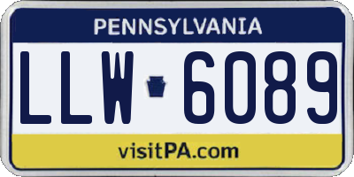 PA license plate LLW6089