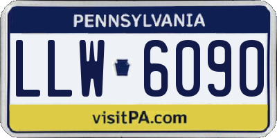 PA license plate LLW6090