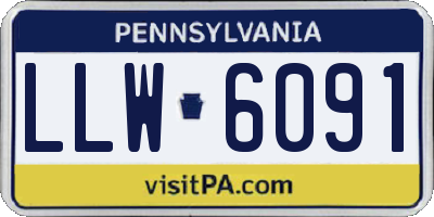 PA license plate LLW6091