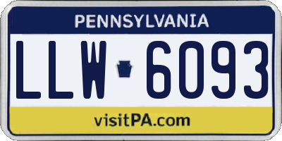 PA license plate LLW6093