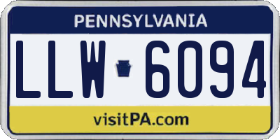 PA license plate LLW6094