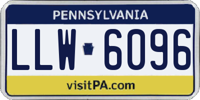 PA license plate LLW6096