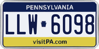 PA license plate LLW6098