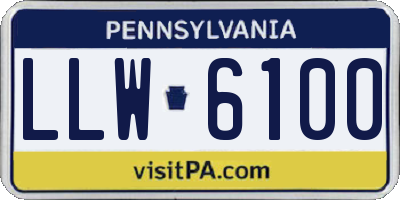 PA license plate LLW6100