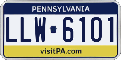 PA license plate LLW6101