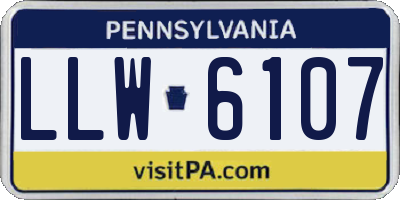 PA license plate LLW6107