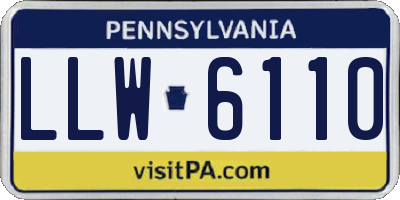 PA license plate LLW6110