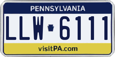 PA license plate LLW6111