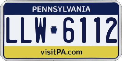 PA license plate LLW6112