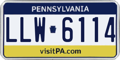 PA license plate LLW6114