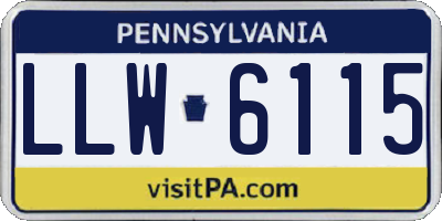 PA license plate LLW6115