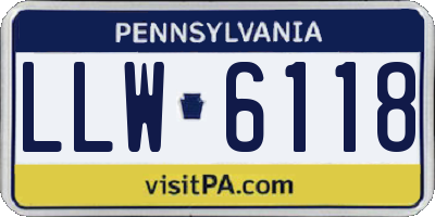 PA license plate LLW6118