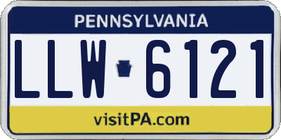 PA license plate LLW6121