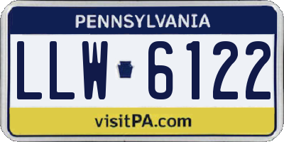 PA license plate LLW6122