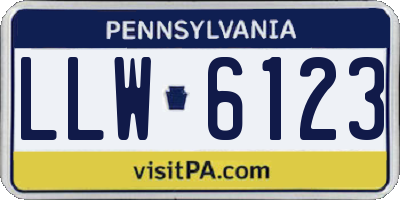 PA license plate LLW6123