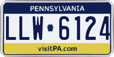 PA license plate LLW6124