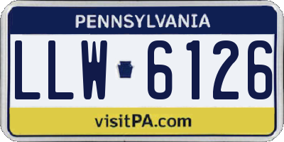 PA license plate LLW6126