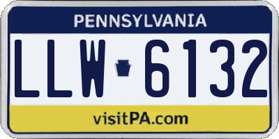 PA license plate LLW6132