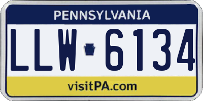 PA license plate LLW6134