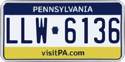 PA license plate LLW6136
