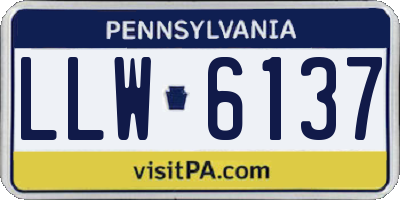 PA license plate LLW6137