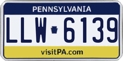 PA license plate LLW6139