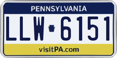 PA license plate LLW6151