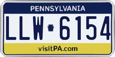 PA license plate LLW6154