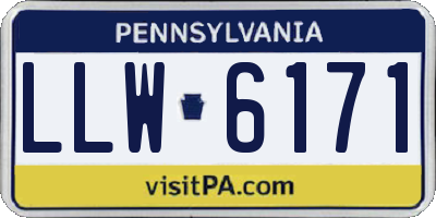 PA license plate LLW6171