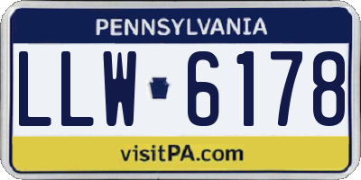 PA license plate LLW6178