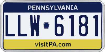 PA license plate LLW6181
