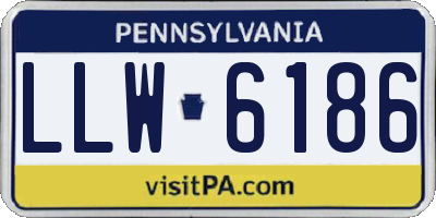 PA license plate LLW6186