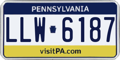 PA license plate LLW6187