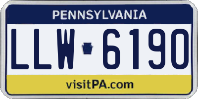 PA license plate LLW6190