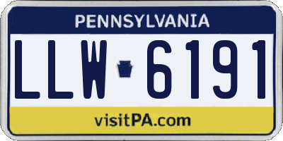 PA license plate LLW6191