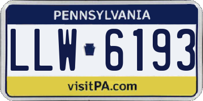 PA license plate LLW6193