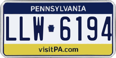 PA license plate LLW6194