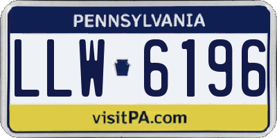 PA license plate LLW6196