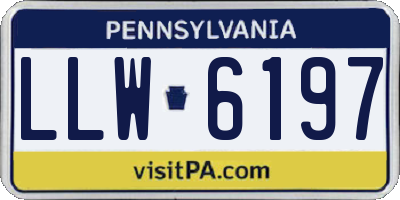 PA license plate LLW6197