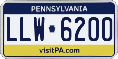 PA license plate LLW6200