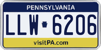 PA license plate LLW6206